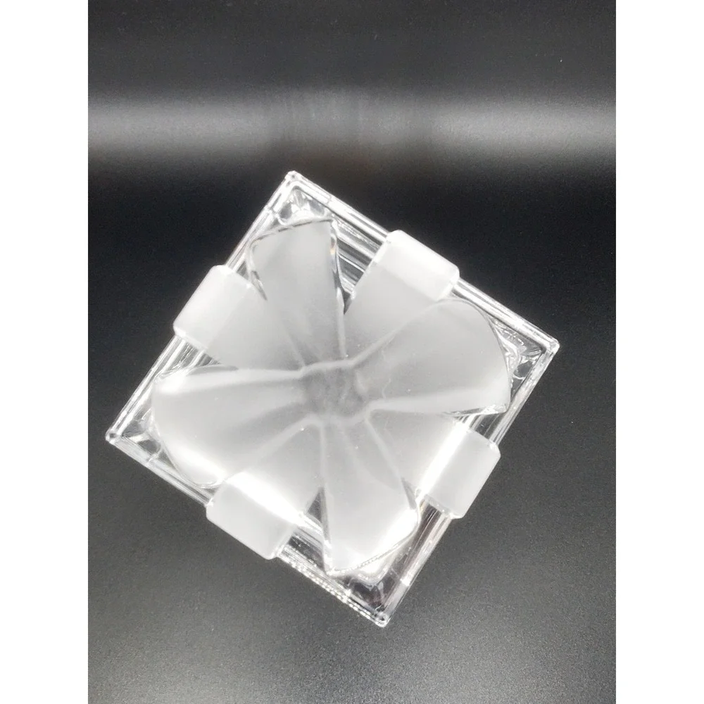 Vintage Crystal Glass Large Trinket Box W/Bow On‎ Top Clear Glass Heavy